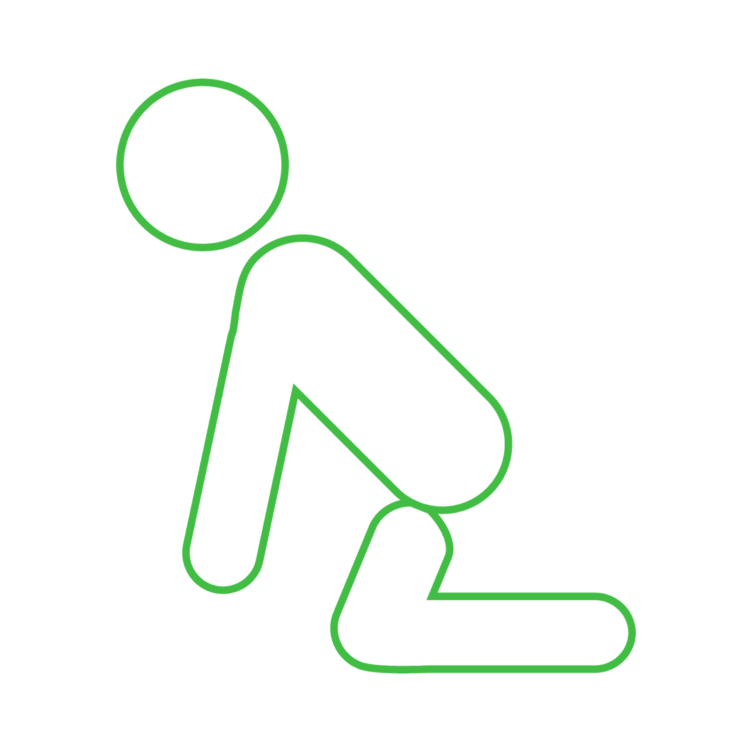 Minimalistic Green Human Icon on Transparent Background