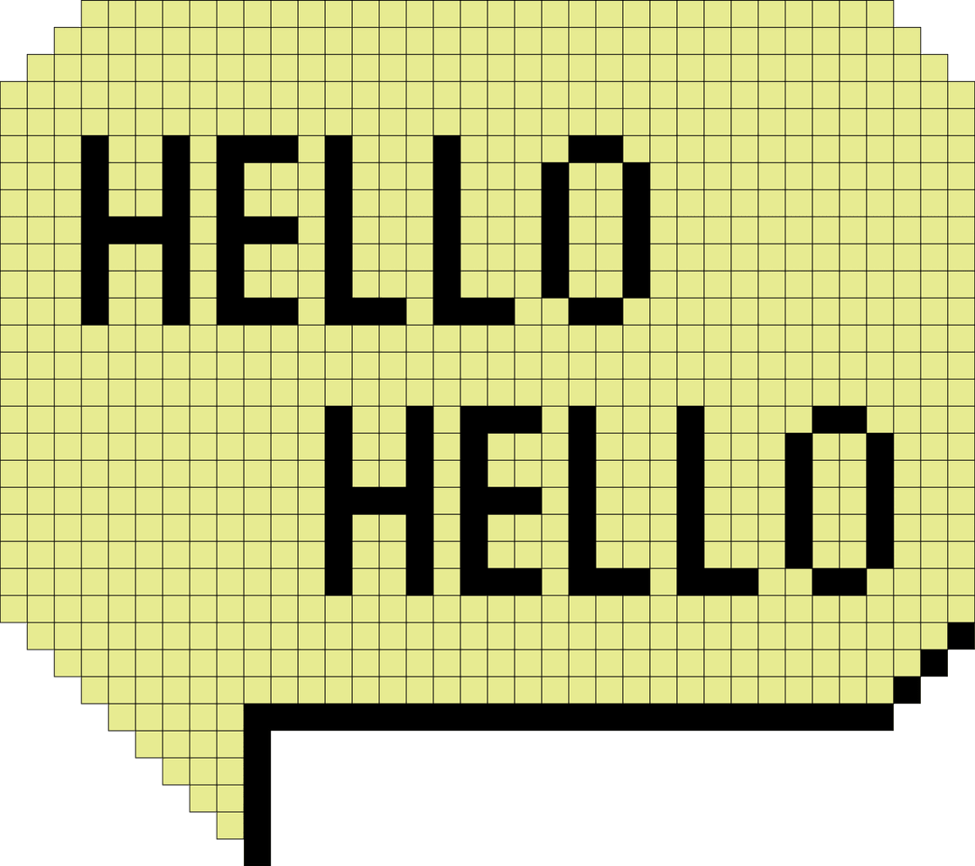 Digital Speech Bubble Saying Hello on Transparent Background