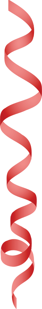 Bright Red Ribbon on Transparent Background