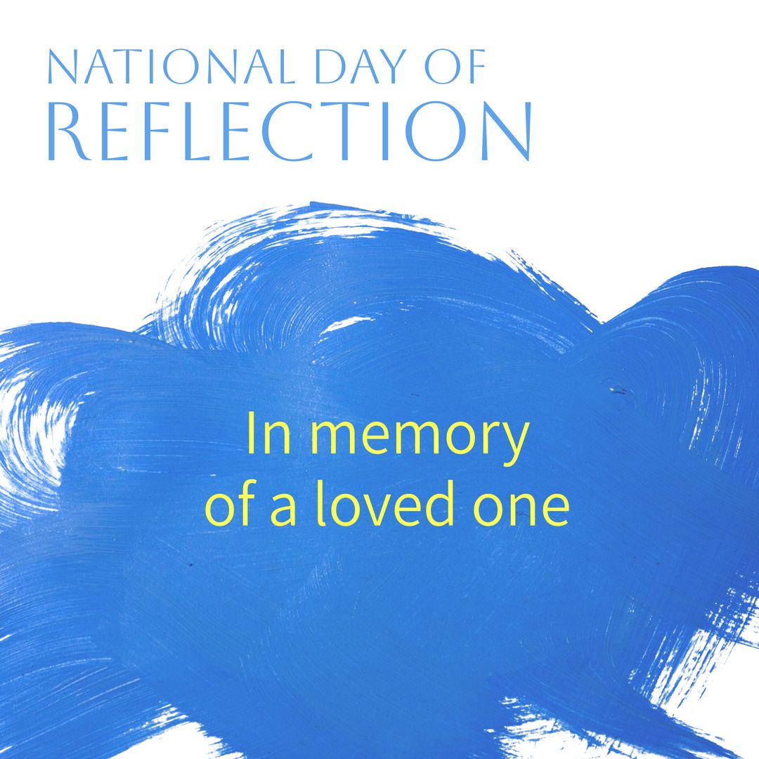 National Day of Reflection Tribute Over Blue Artwork