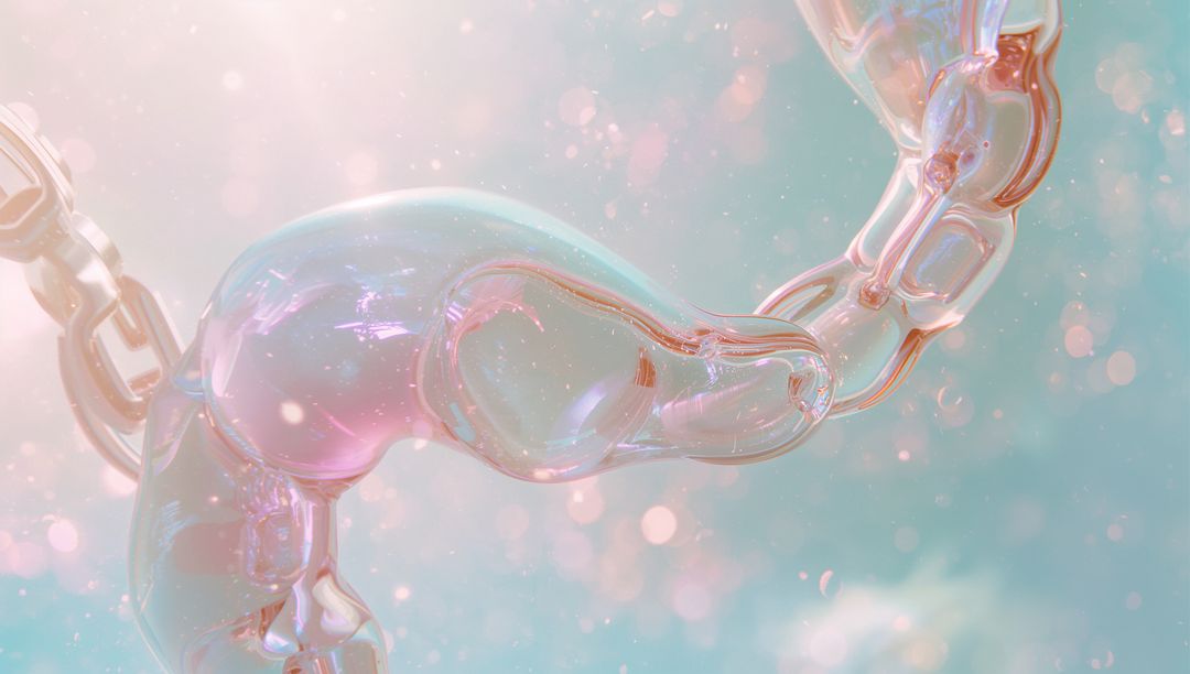 Futuristic Translucent Chain with Ethereal Pastel Artistry