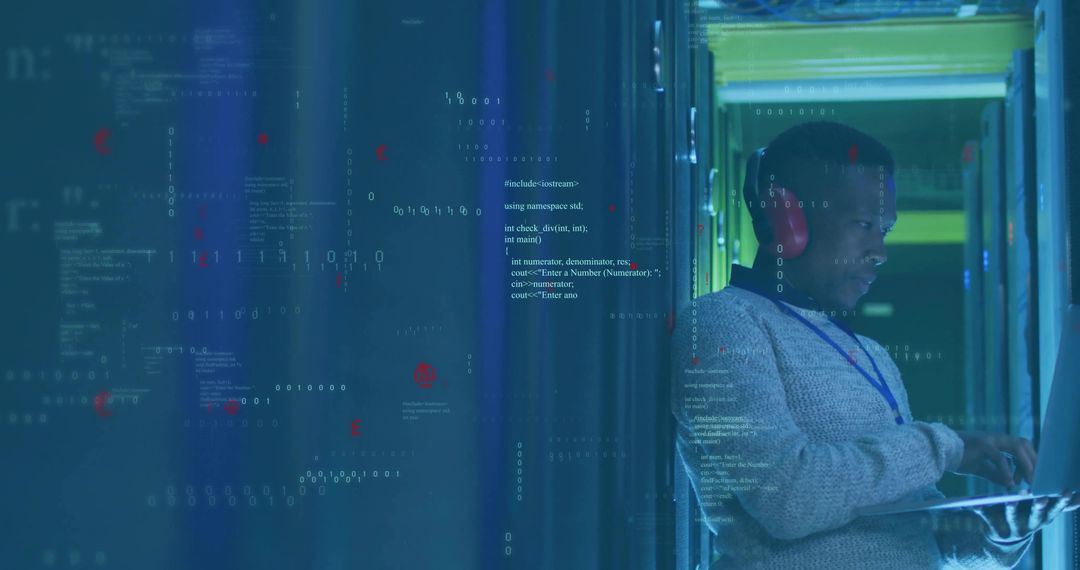 Technology Specialist in Data Center, Examining Digital Networks