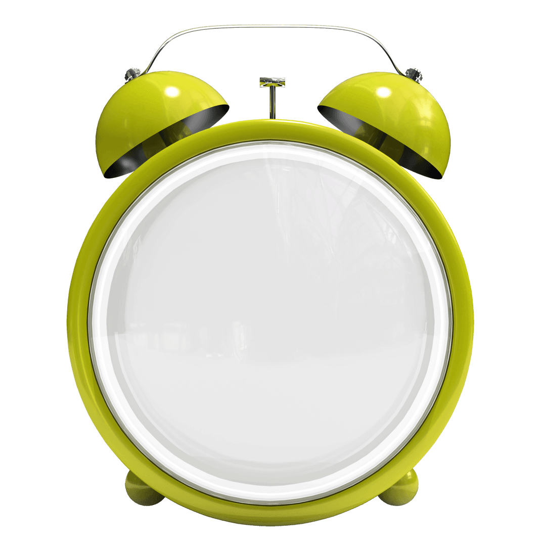 Transparent Yellow Retro Alarm Clock Design for Creative Graphics