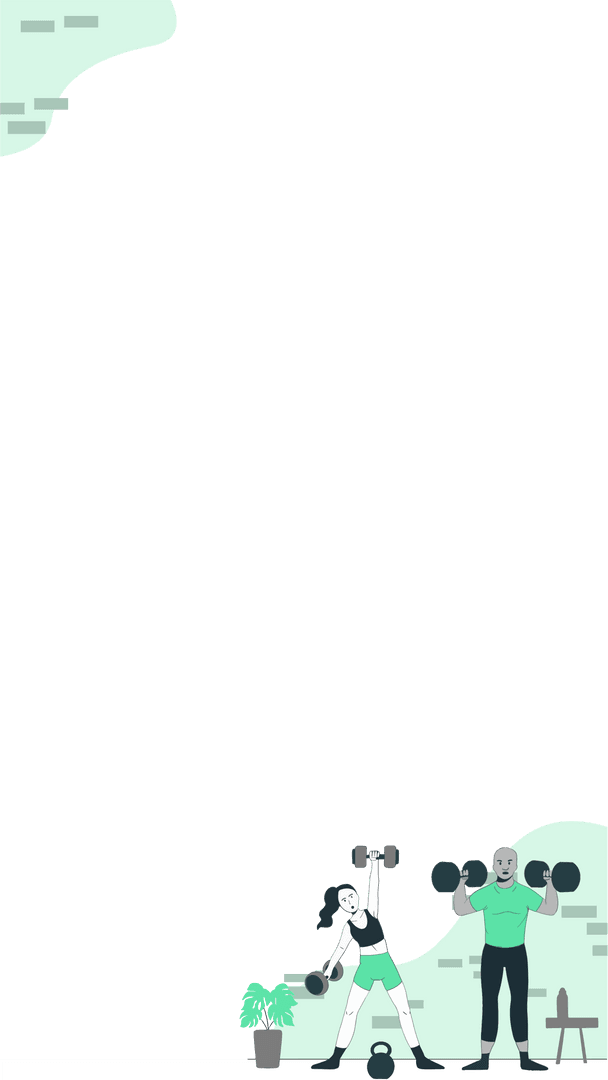 Workout Partners Lifting Dumbbells on Transparent Background