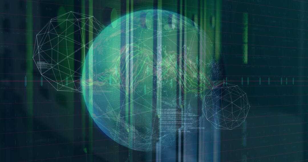 Digital Network Earth Connecting Global Data Centers