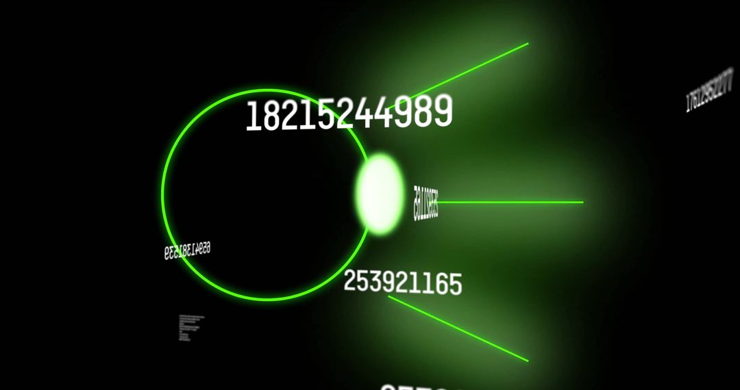 Digital Data Network with Neon Light Trails