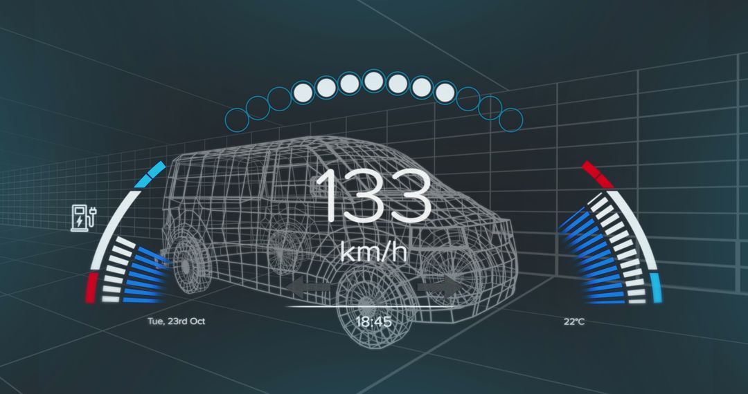 Futuristic Car Technology and Engineering Interface