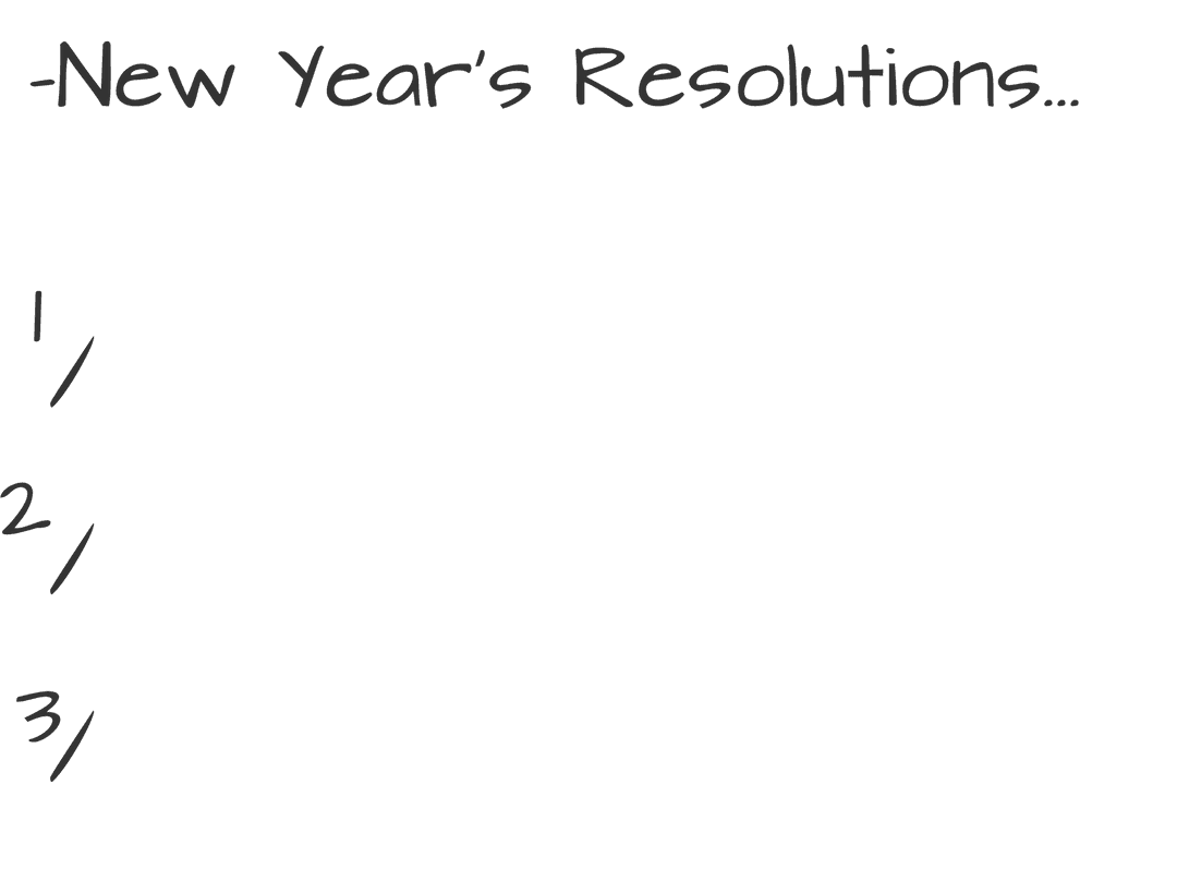 New Year's Resolutions Blank List on Transparent Background