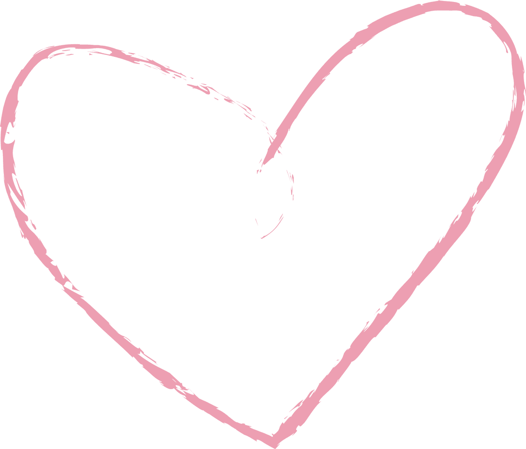 Abstract Pink Heart Brushstroke on Transparent Background