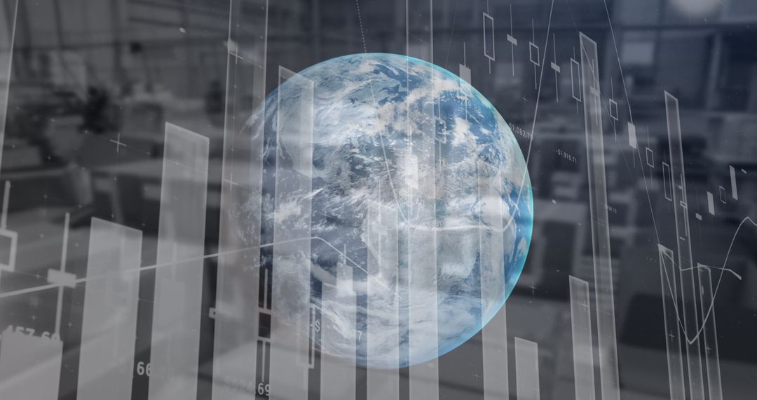 Global Networking Data Trends with Earth Overlaid on Statistics
