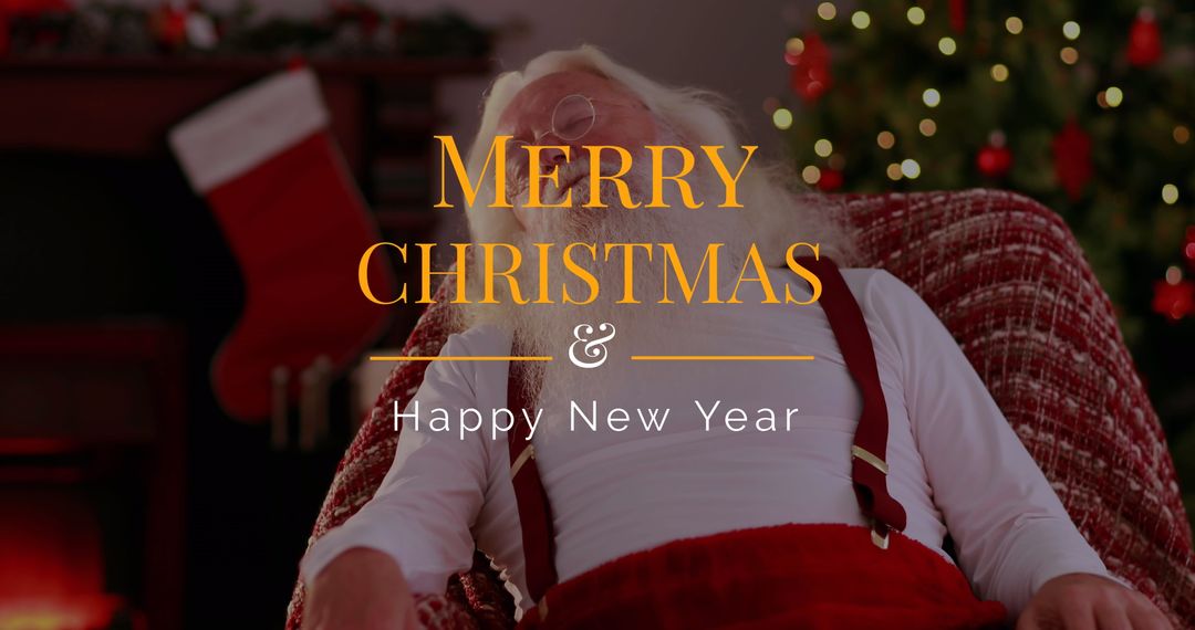 Merry Christmas Celebration with Sleepy Santa Claus