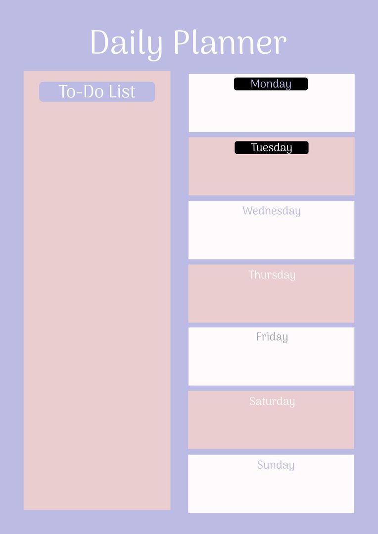 Weekly Daily Planner Template with To-Do List - Download Free Stock Templates Pikwizard.com