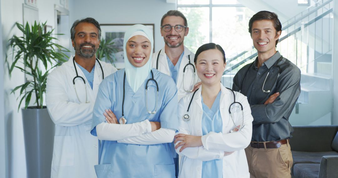 Diverse Group of Confident Healthcare Professionals Smiling - Free Images, Stock Photos and Pictures on Pikwizard.com