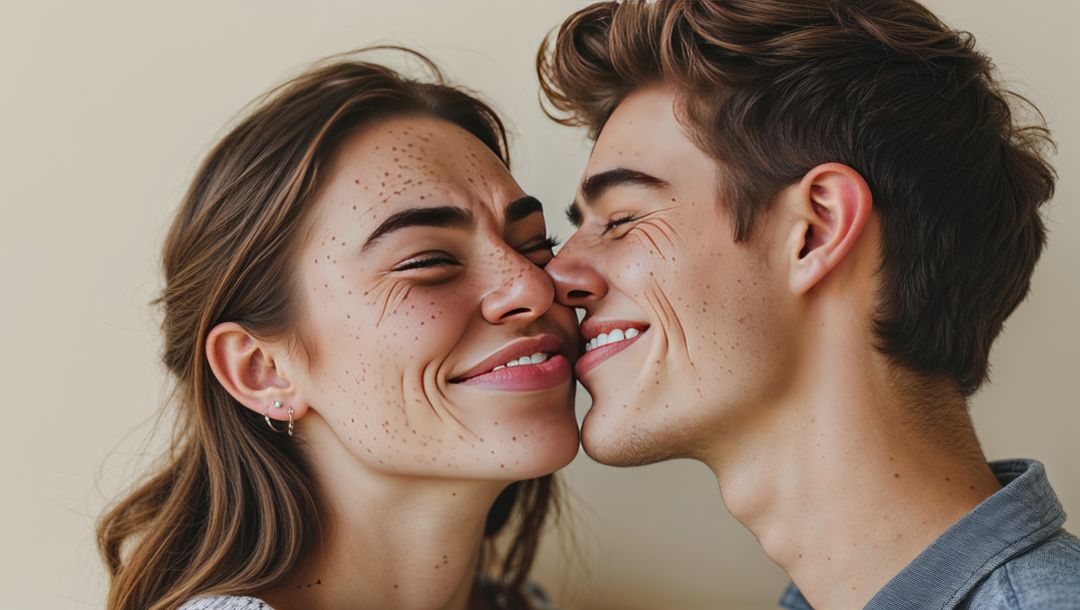 Close-Up of Affectionate Couple Smiling