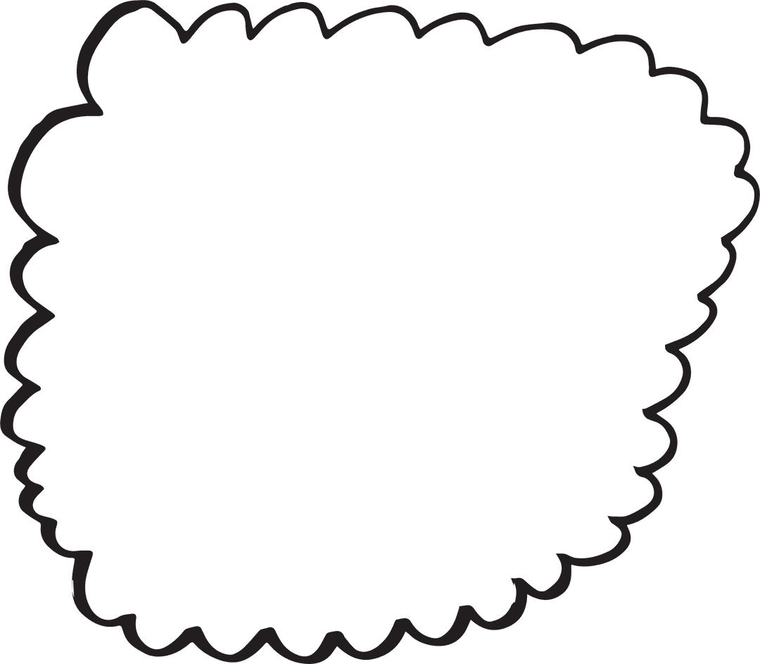 Black Hand-Drawn Speech Bubble on Transparent Background