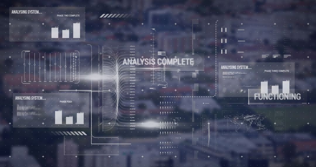 Futuristic Infographic Interface with Data Analytics and AI Elements