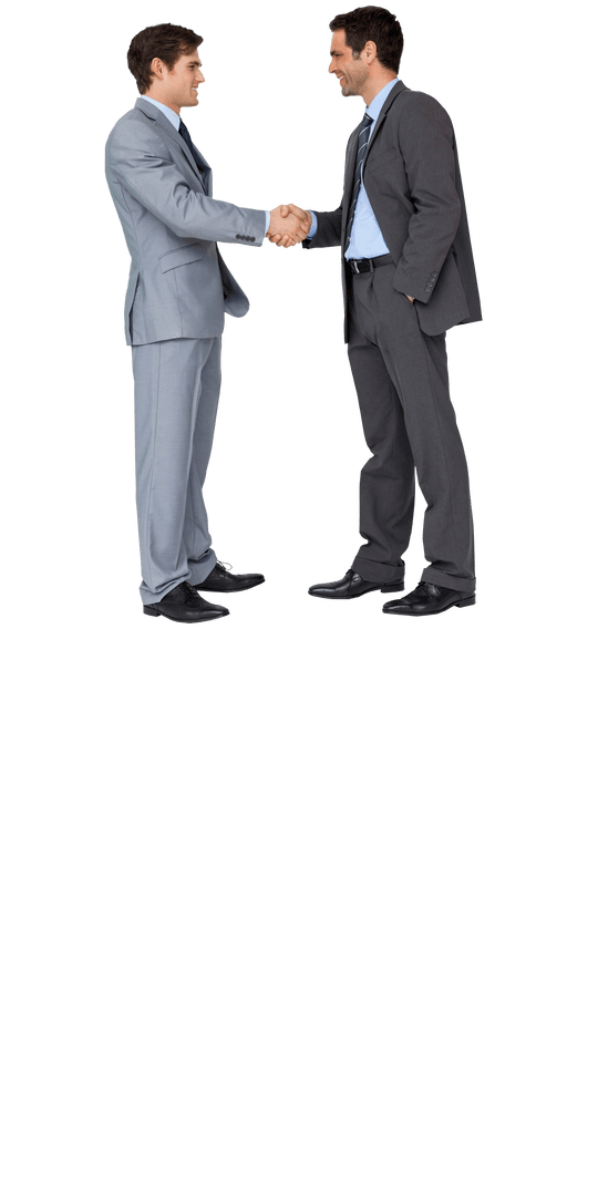 Two Happy Businessmen Shaking Hands Transparent Background