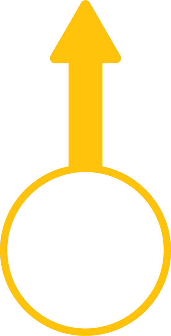 Yellow Arrow and Circle Icon Transparent Symbol on White