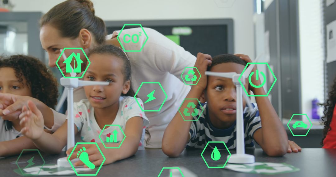 Interactive Environmental Science Lesson with Diverse Schoolchildren