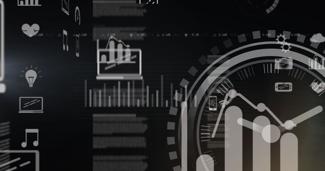 Digital Analytics Dashboard With Futuristic Interface Display