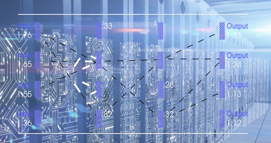 Abstract Digital Data Analytics on Server Background