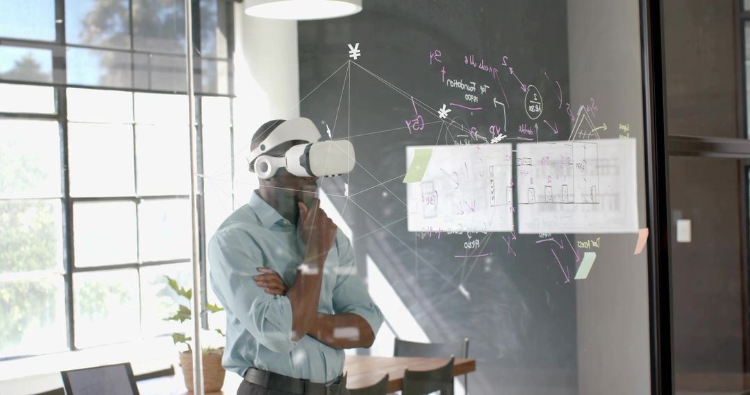 Professional Utilizing VR Technology in Modern Workspace