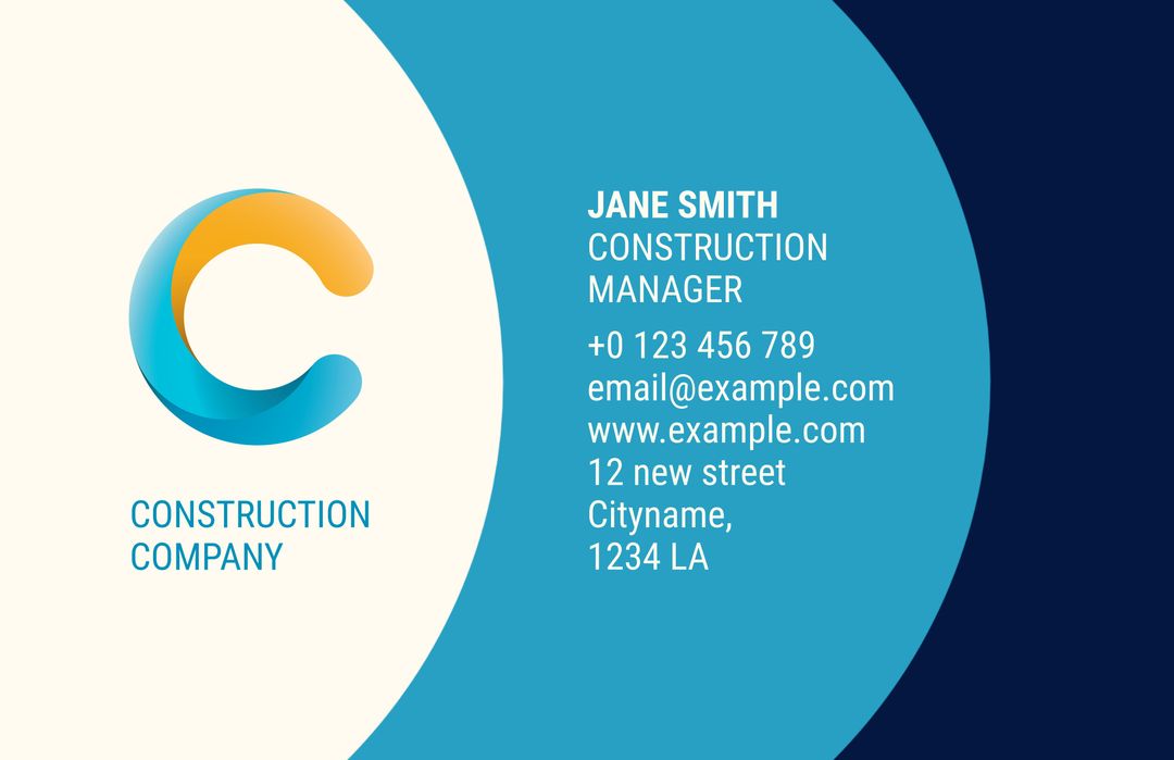 Sleek Bold Business Card Template for Construction and Design Professionals - Download Free Stock Templates Pikwizard.com