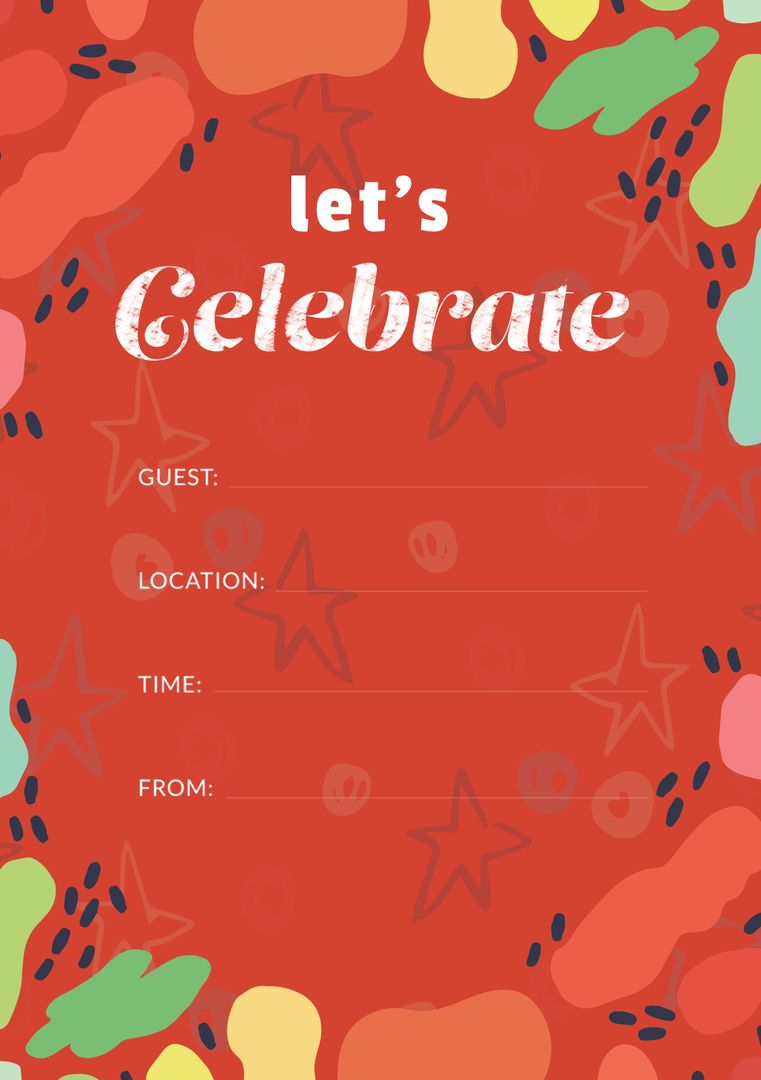 Vibrant Festive Invitation with Abstract Shapes for Celebrations