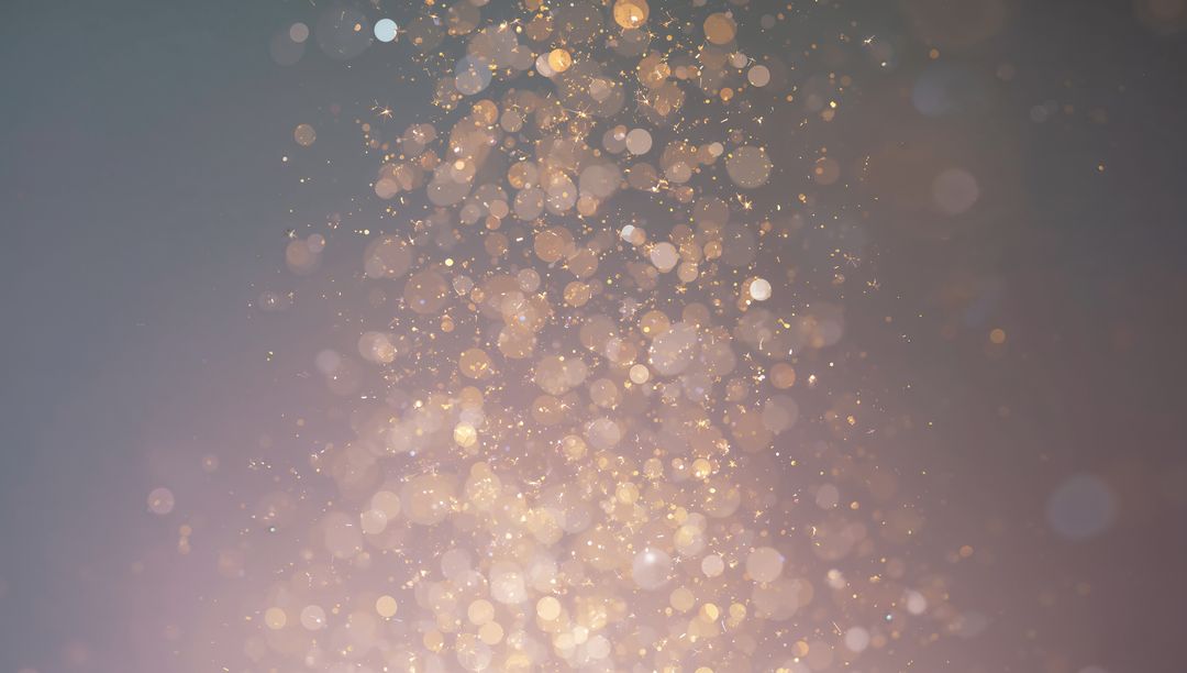 Shimmering Gold Bokeh Column with Floating Sparkles and Soft Luminous Gradient Glow