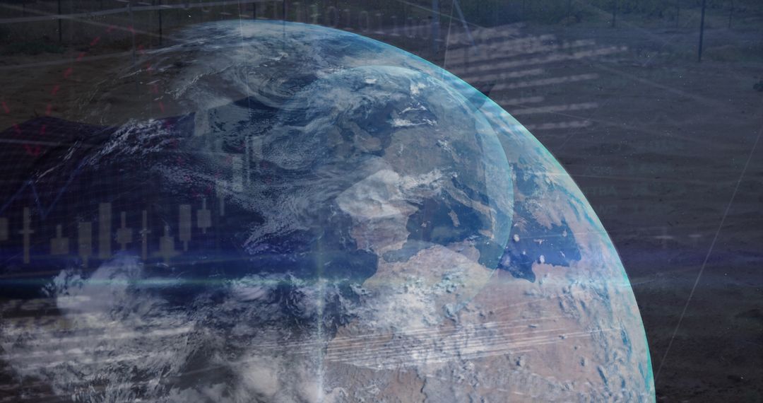 Earth and Data Visualization Concept for Global Business