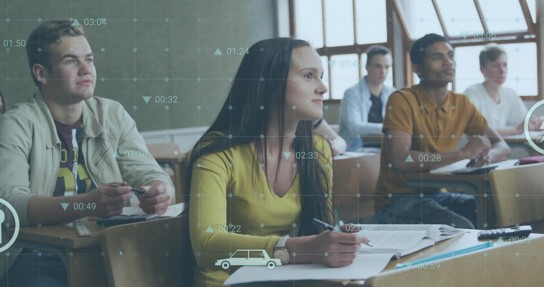 Diverse Students Learning in Bright Classroom