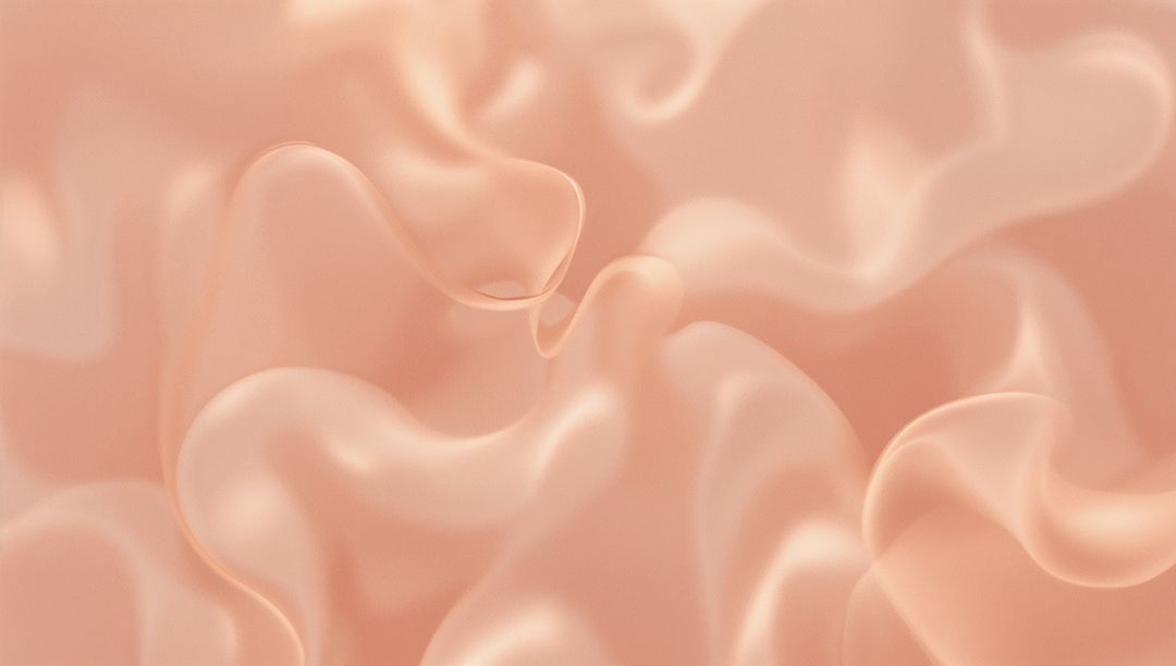 Peach Satin Waves with Glossy Ribbon Folds, Soft Highlights and Elegant Fluidity