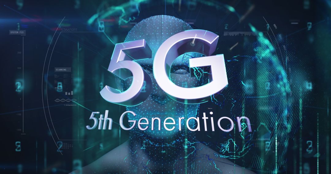 5G Technology Concept with Digital Human and Globe