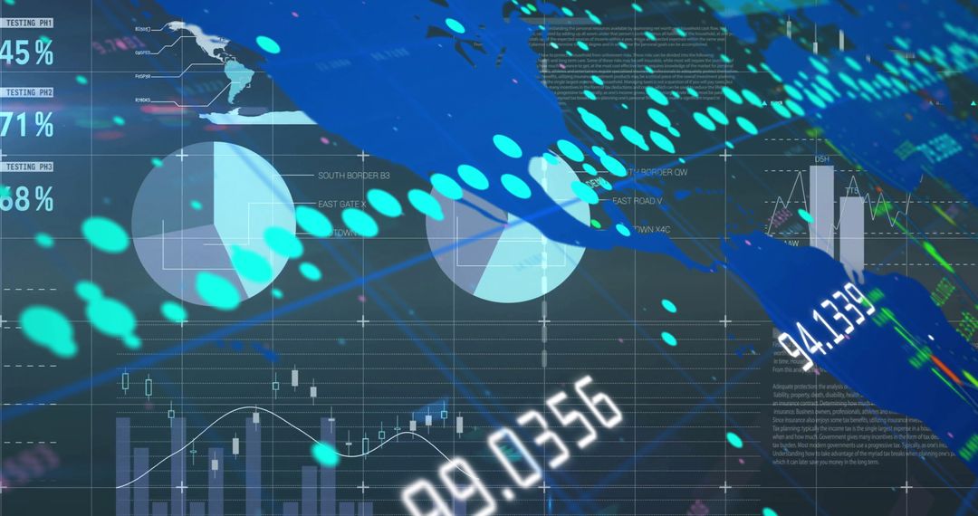 Futuristic Data Visualization with Digital Analytics Dashboard Elements