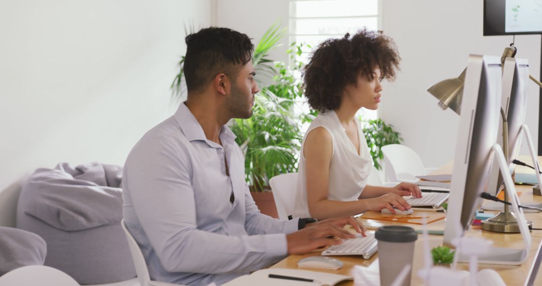 Diverse Team Collaborating in Office Setting