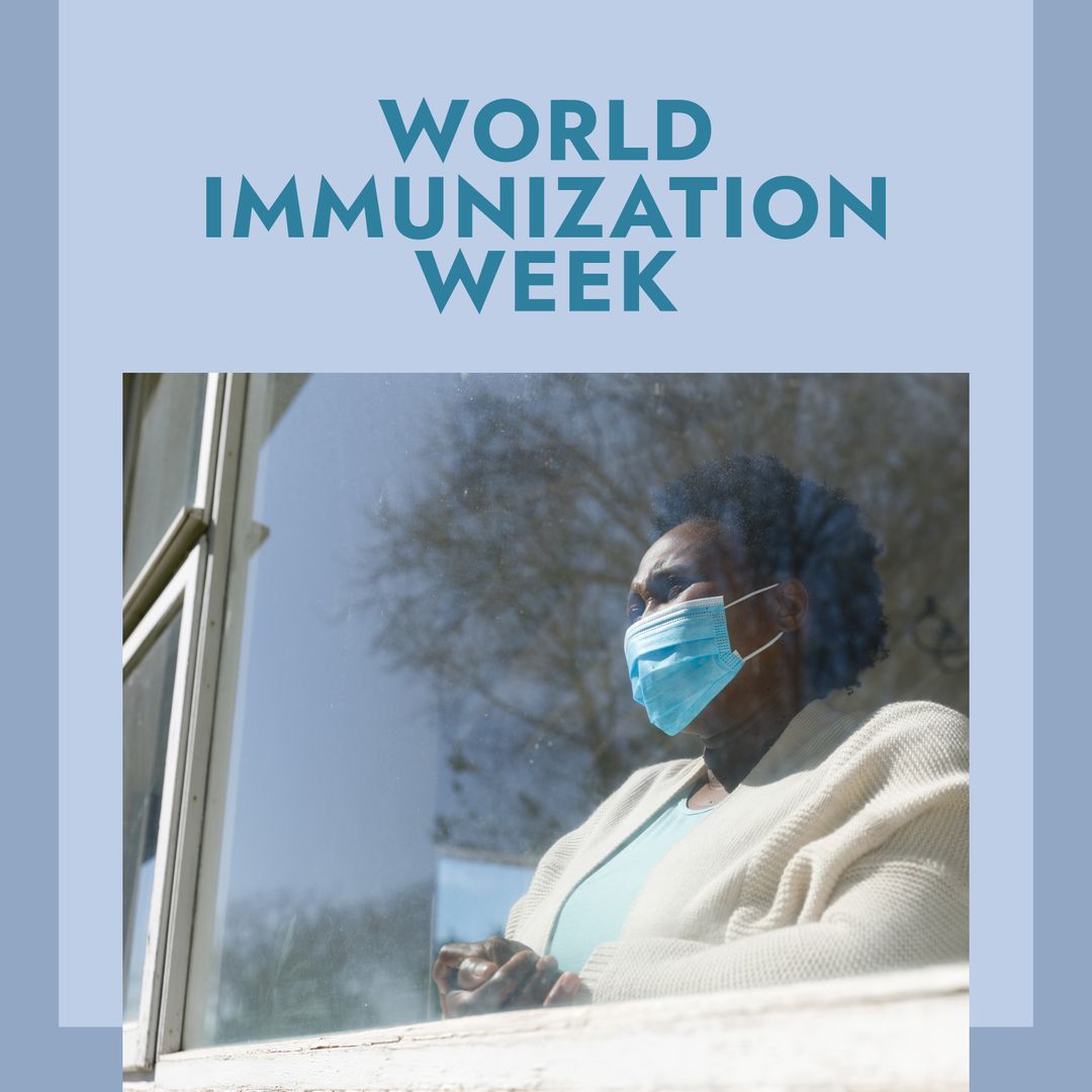 Thoughtful Senior Woman Looking Through Window Wearing Mask