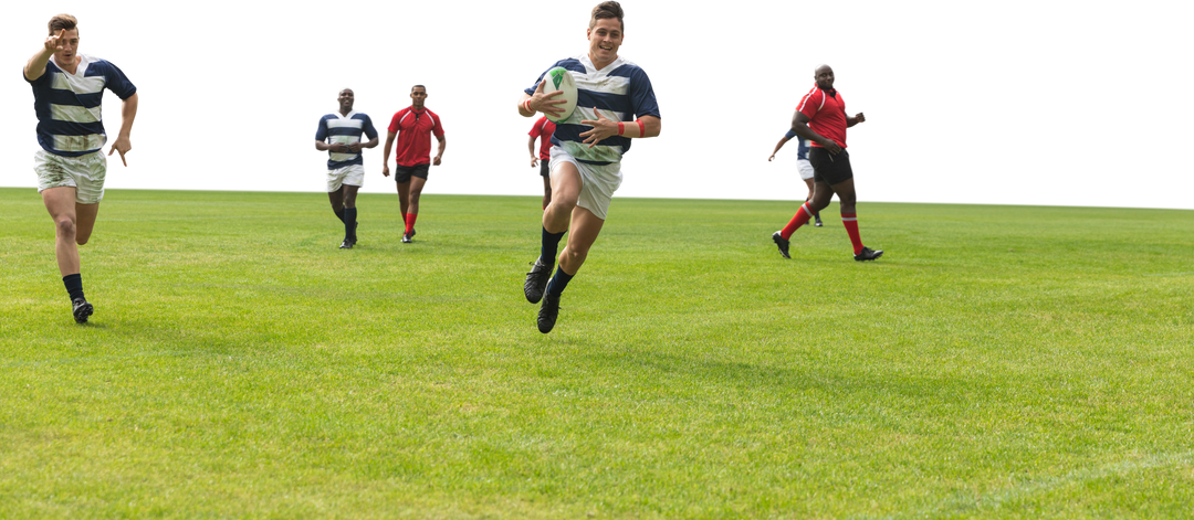 Athletic Diverse Male Rugby Players Competing on Field with Transparent Background - Download Free Stock Images Pikwizard.com