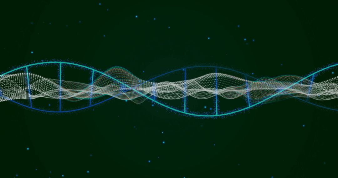 Digital Rendering of DNA Strand on Conceptual Background