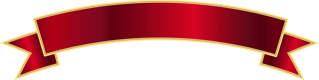 Red Ribbon with Copy Space on Transparent Background