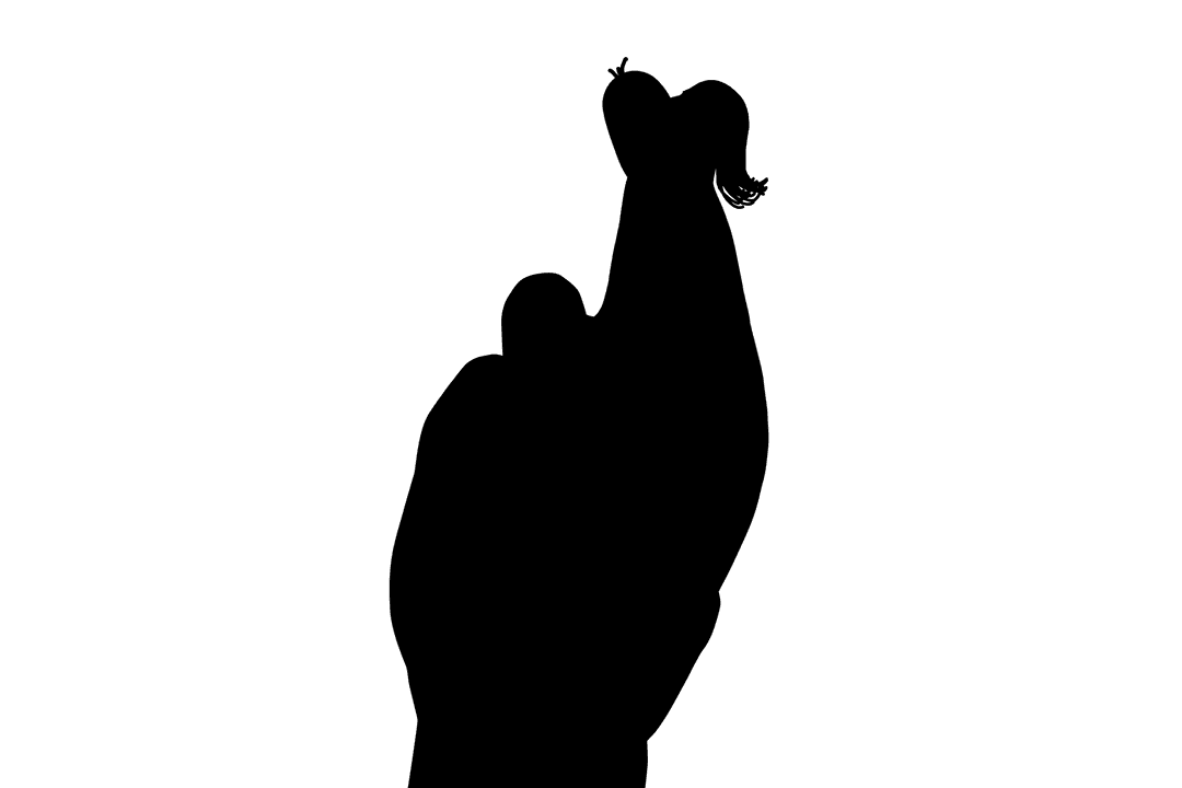 Digital Hand Silhouette with Circle on Transparent Background