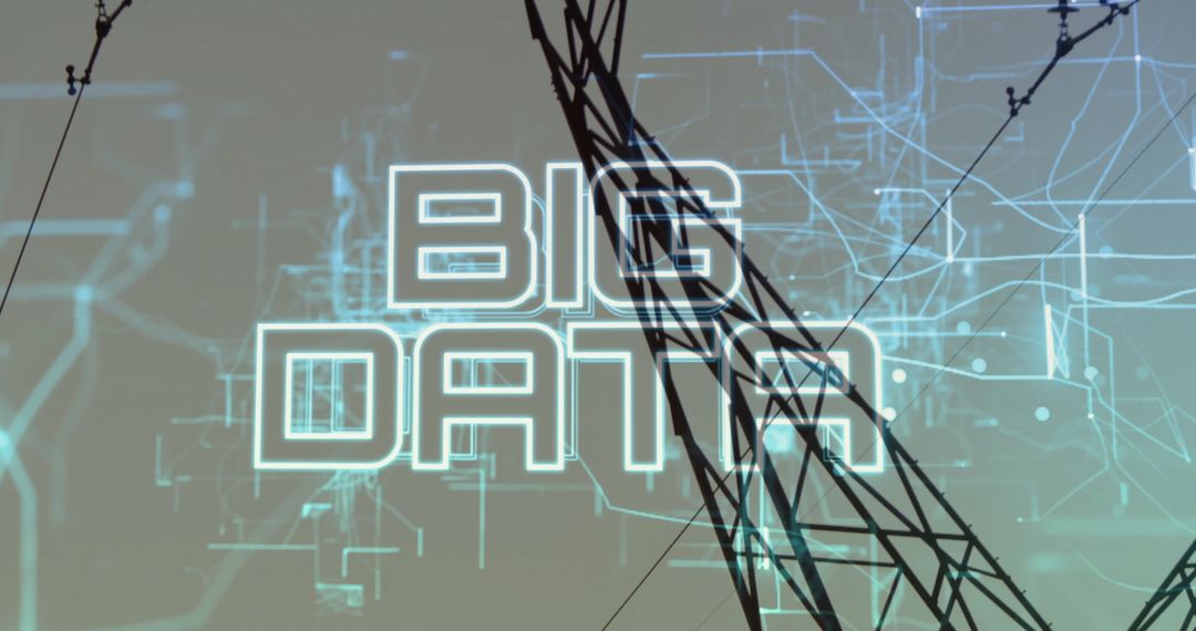 Big Data Concept with Digital Network and Transmission Lines