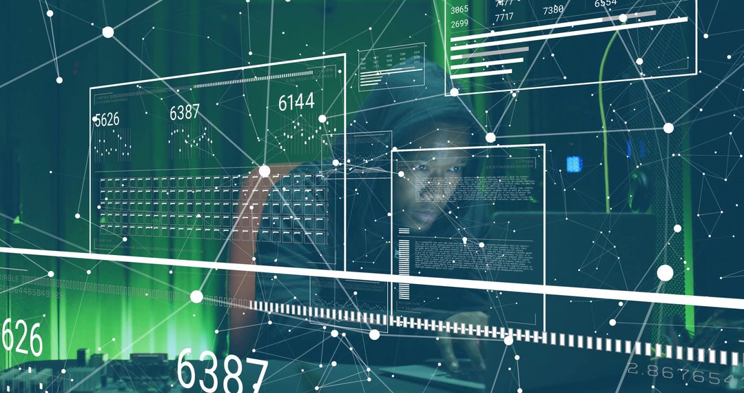 Cybersecurity Expert Coding with Digital Interfaces at Data Center