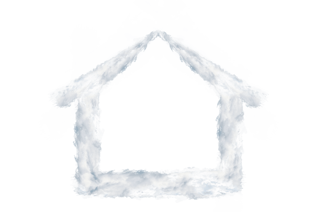 House Shaped Cloud Smudge with Transparent Background