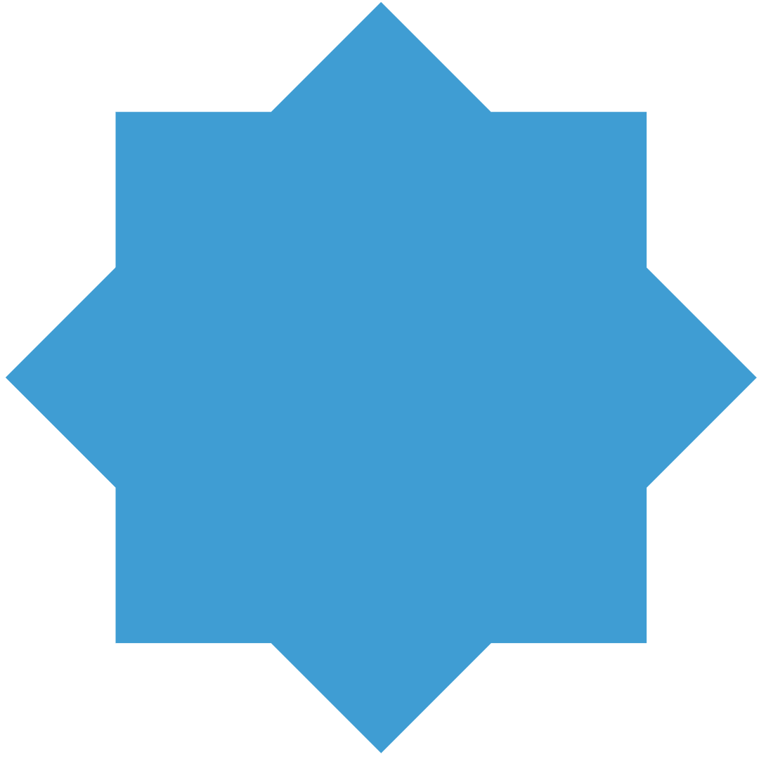 Transparent Blue Star Icon with Clear Copy Space