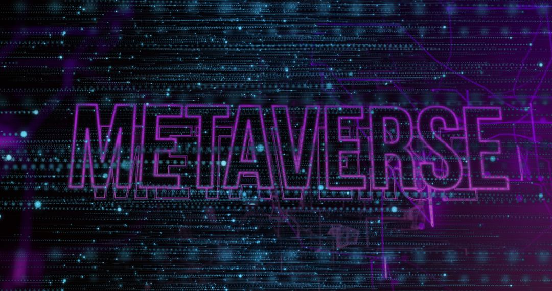 Metaverse Concept with Digital Data Lines and Bright Text Design