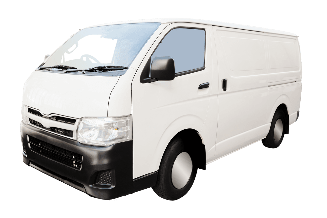 White Van Illustration on Transparent Background