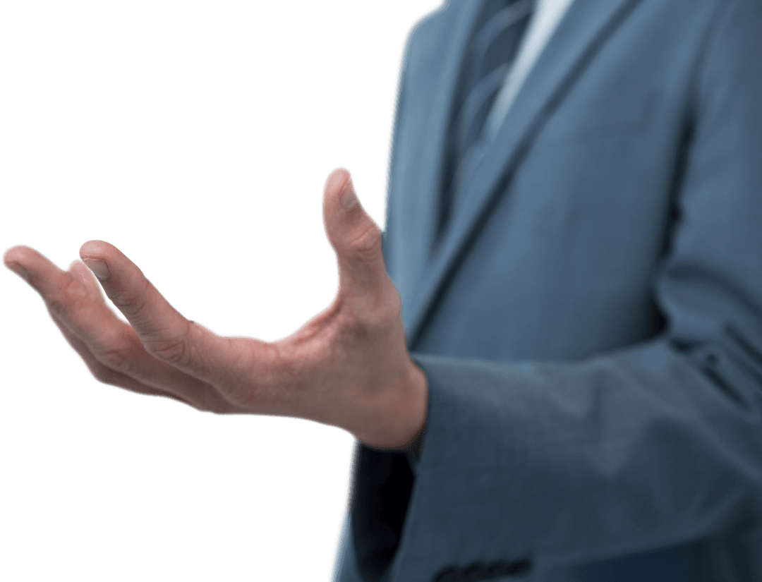 Transparent Businessman Offering Helping Hand Gesture
