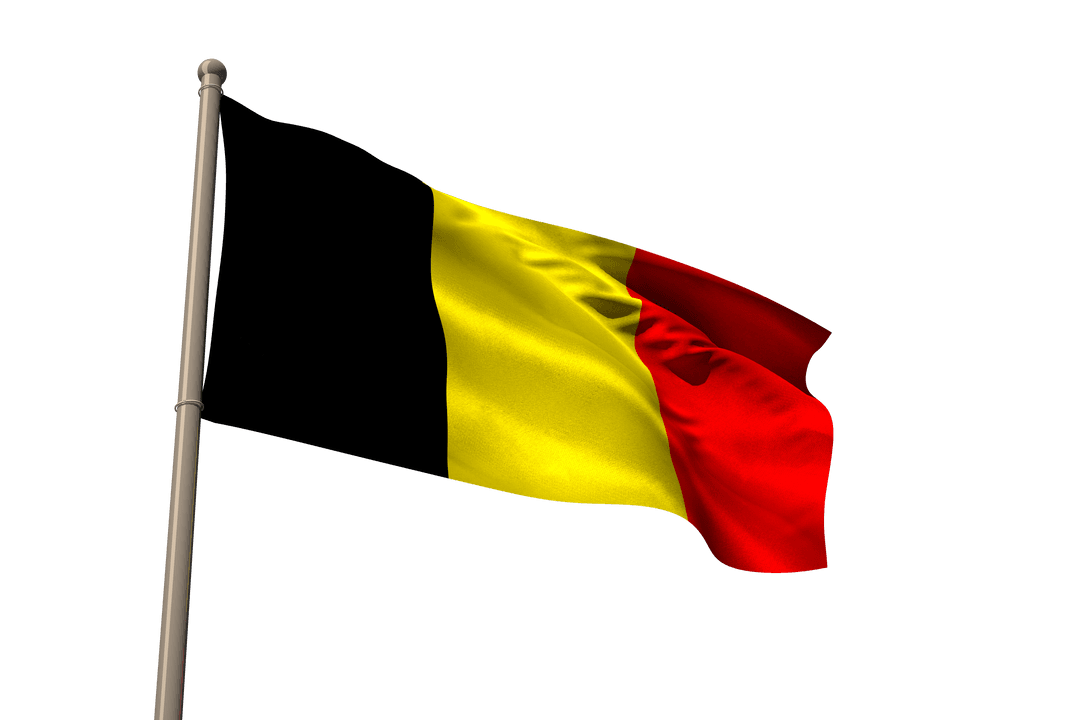Flag of Belgium on Transparent Background Offering Clarity
