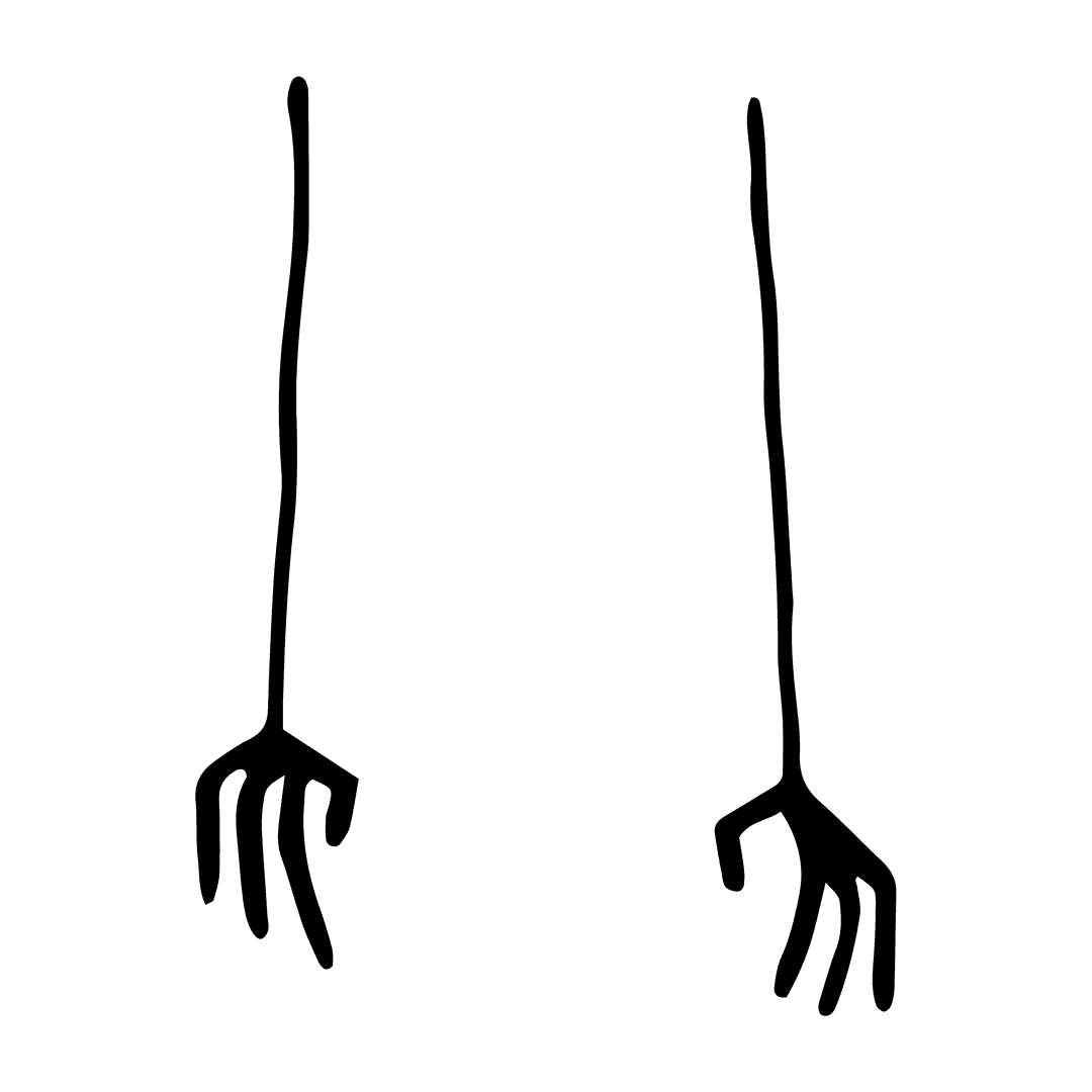 Digital Illustration of Black Hands on Transparent Background