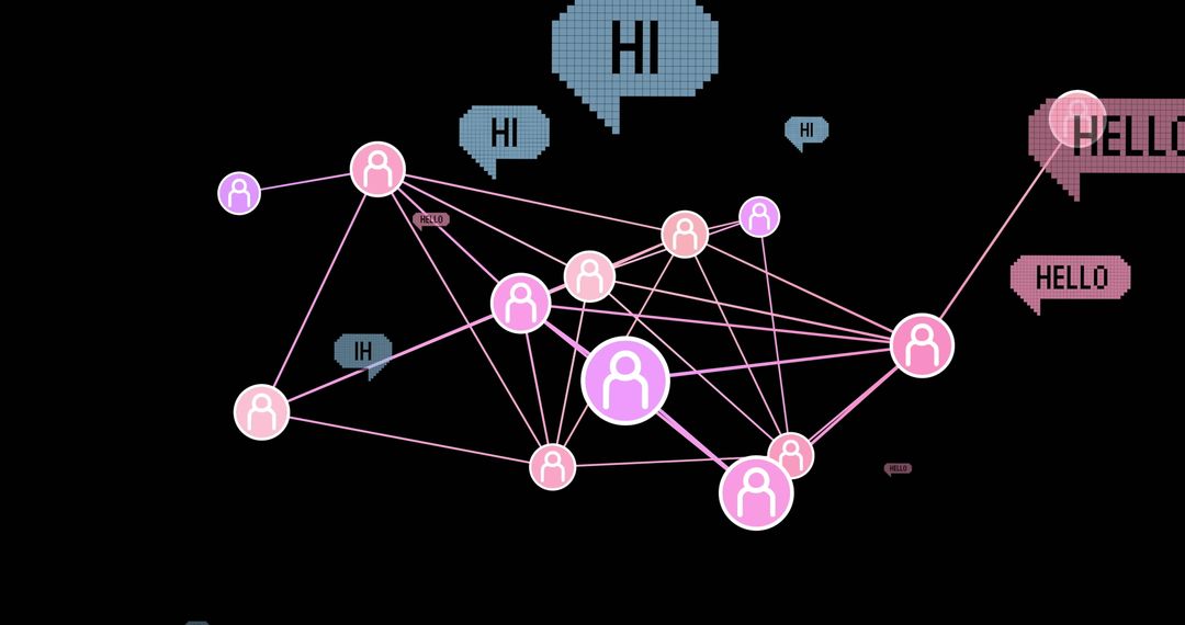 Dynamic Social Media Network Communication Conceptual Illustration